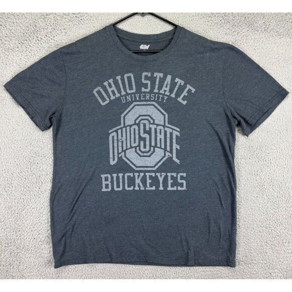 Ohio State Buckeyes T-Shirt Adult 2XL Grey Football College Tee Mens 4th And 1
